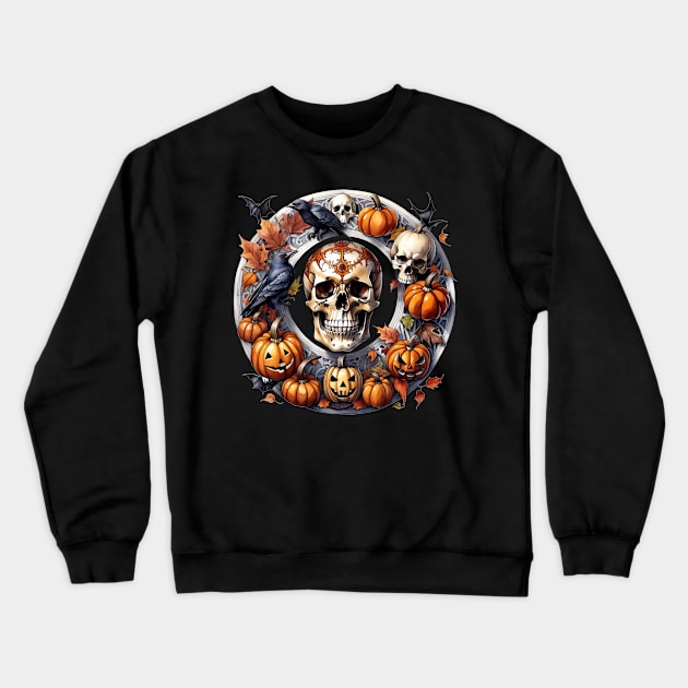 Pagan halloween skull circle Crewneck Sweatshirt by Edgi